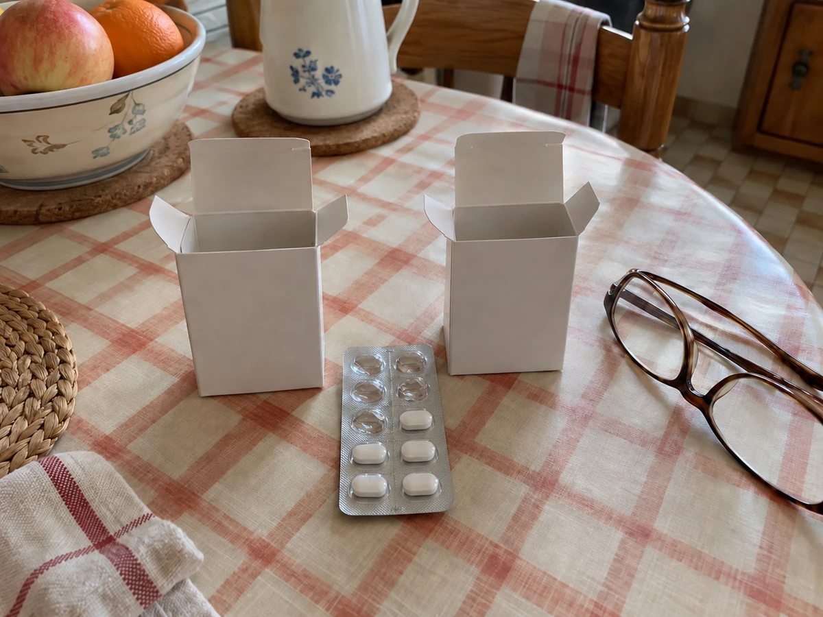 Deux boîtes du même médicament ouvertes : photo